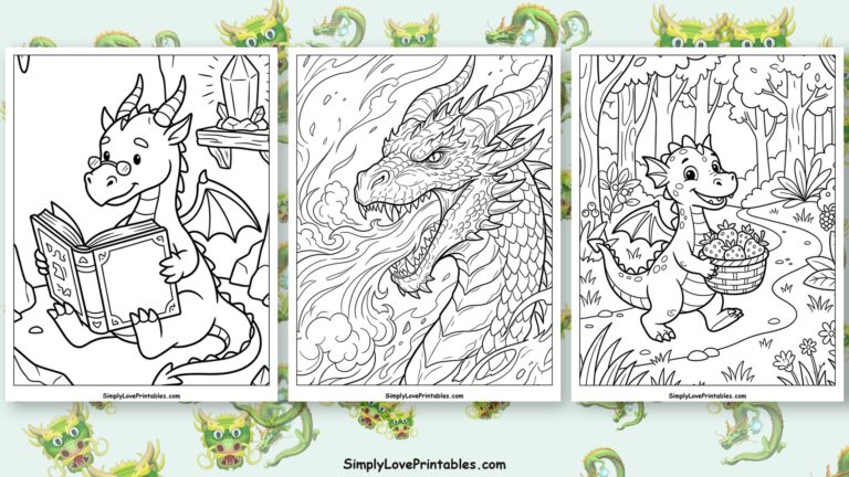 Dragon coloring pages featured image