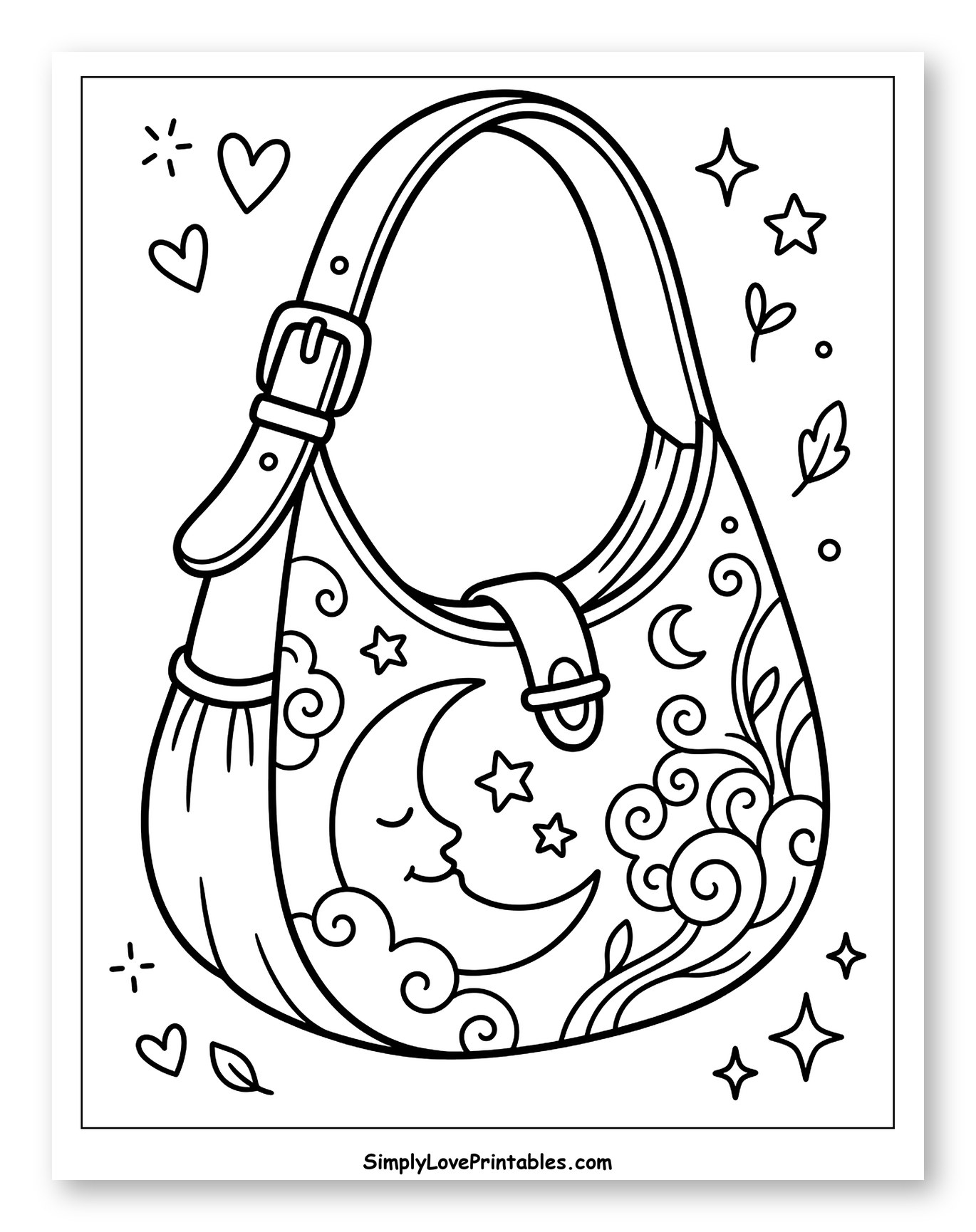Dreamy Crescent Moon and Star Purse