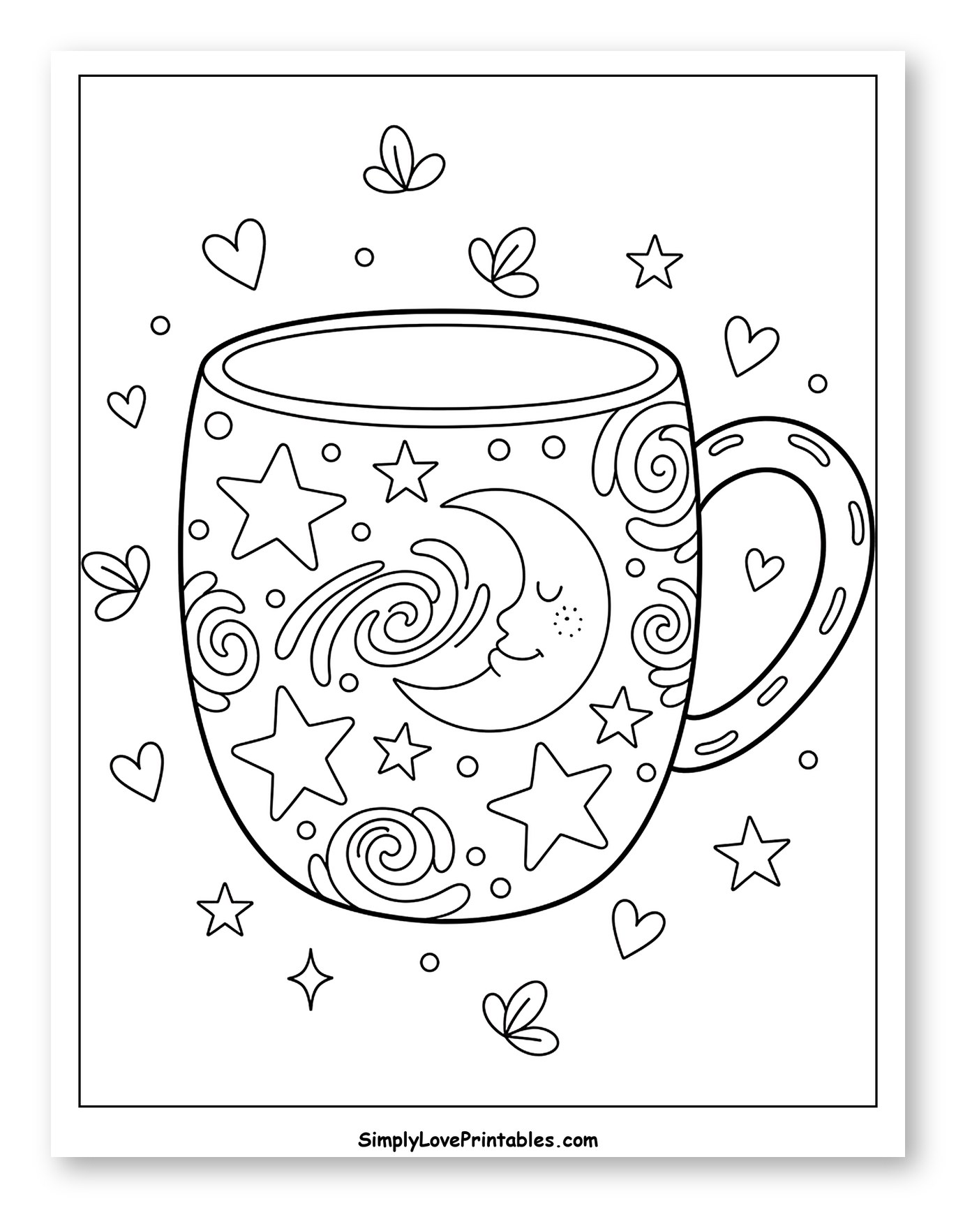 Dreamy Mug with Sleeping Moon and Stars
