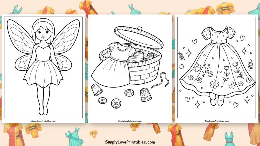 Dress coloring pages featured image