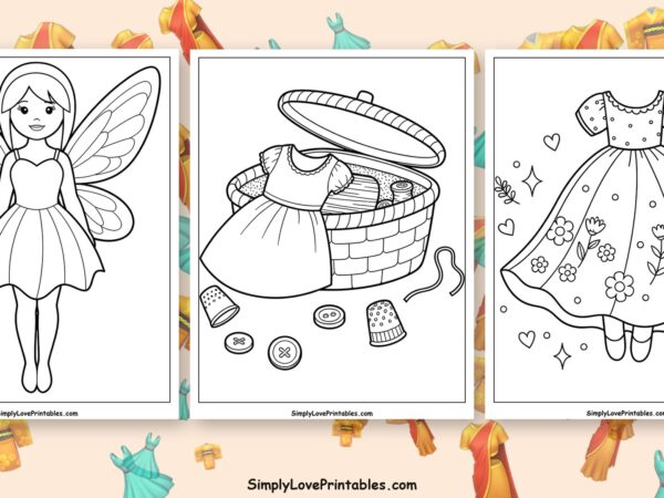 Dress coloring pages featured image