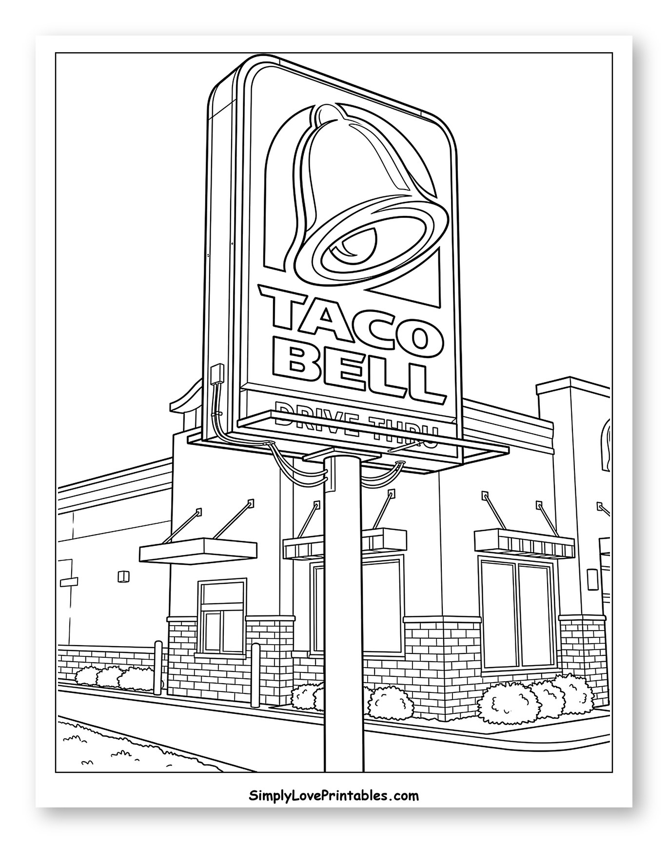 Drive-Thru Taco Bell Building and Sign