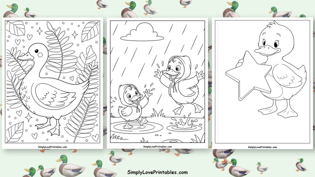duck coloring pages featured image