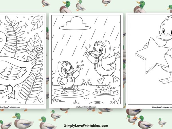 duck coloring pages featured image