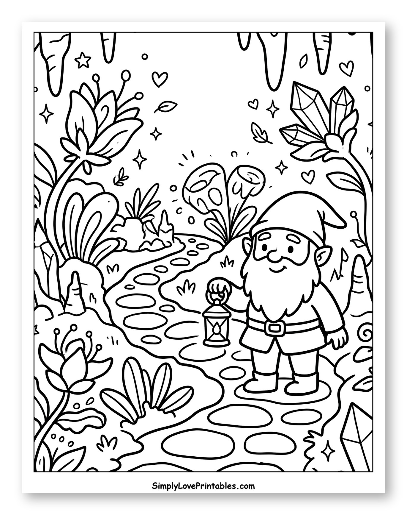 Dwarf with Lantern in a Crystal Cave