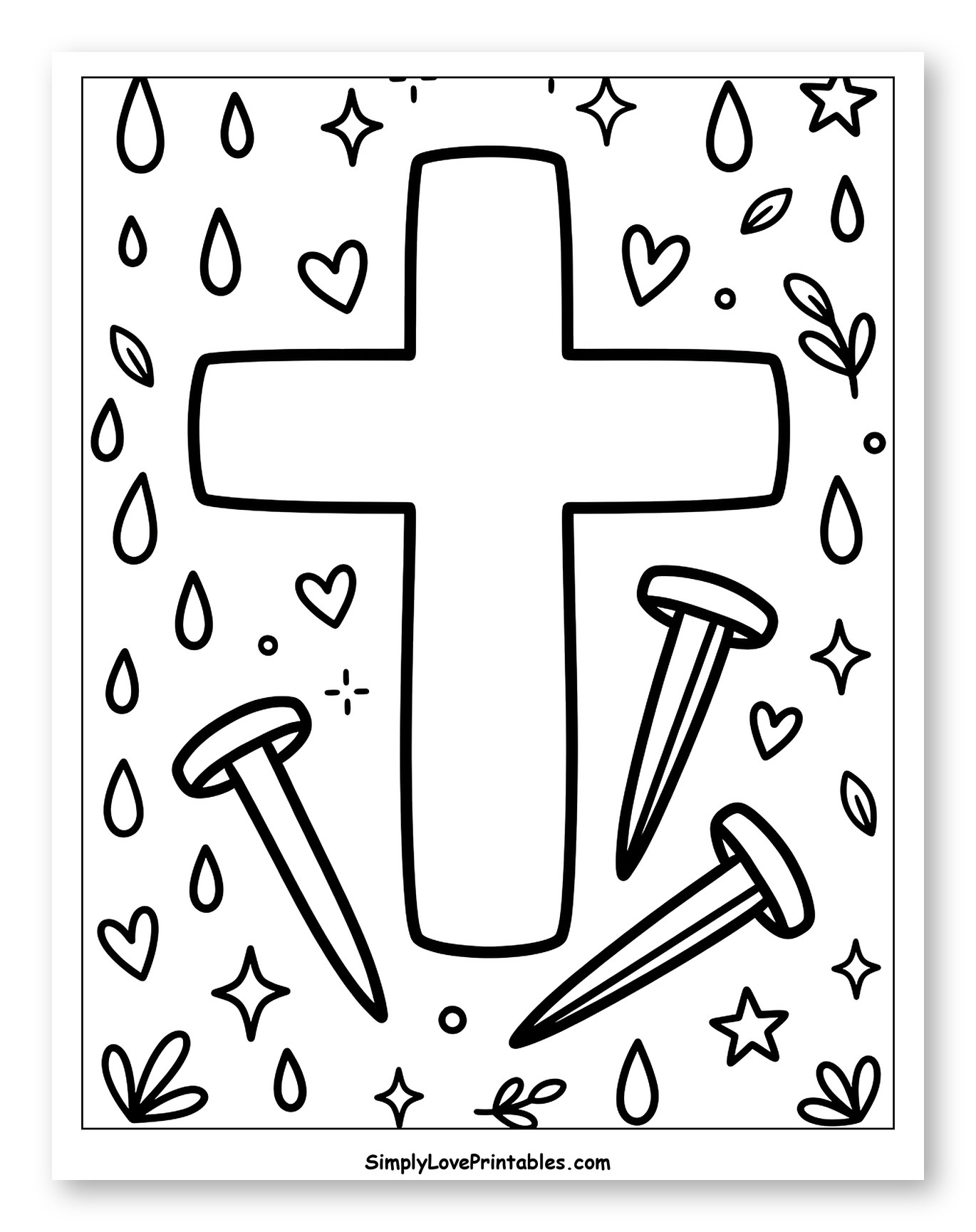 Easter Cross with Nails and Symbols