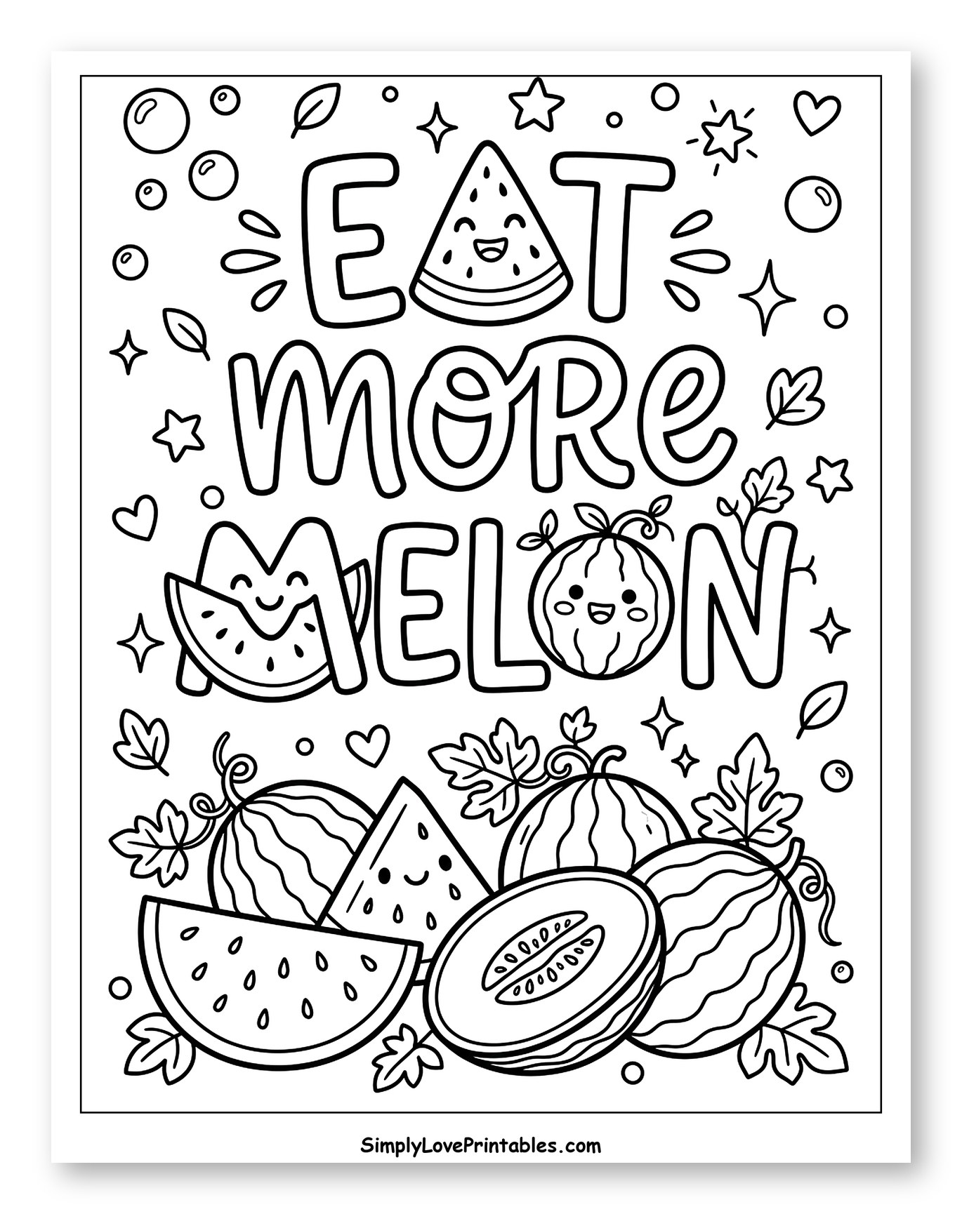 "Eat More Melon" with Cheerful Fruit Characters