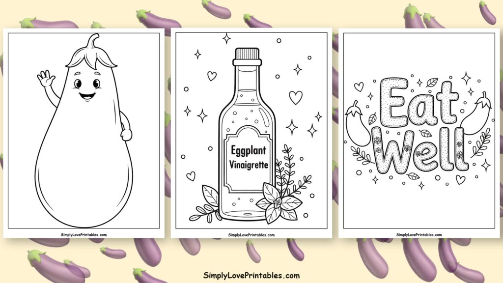 Eggplant coloring pages featured image