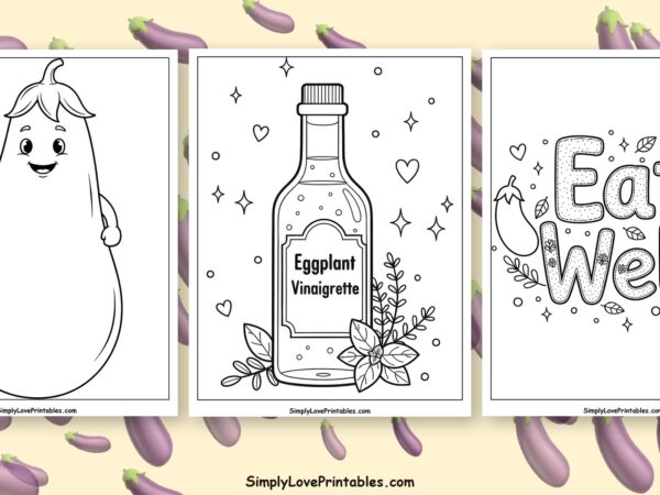 Eggplant coloring pages featured image