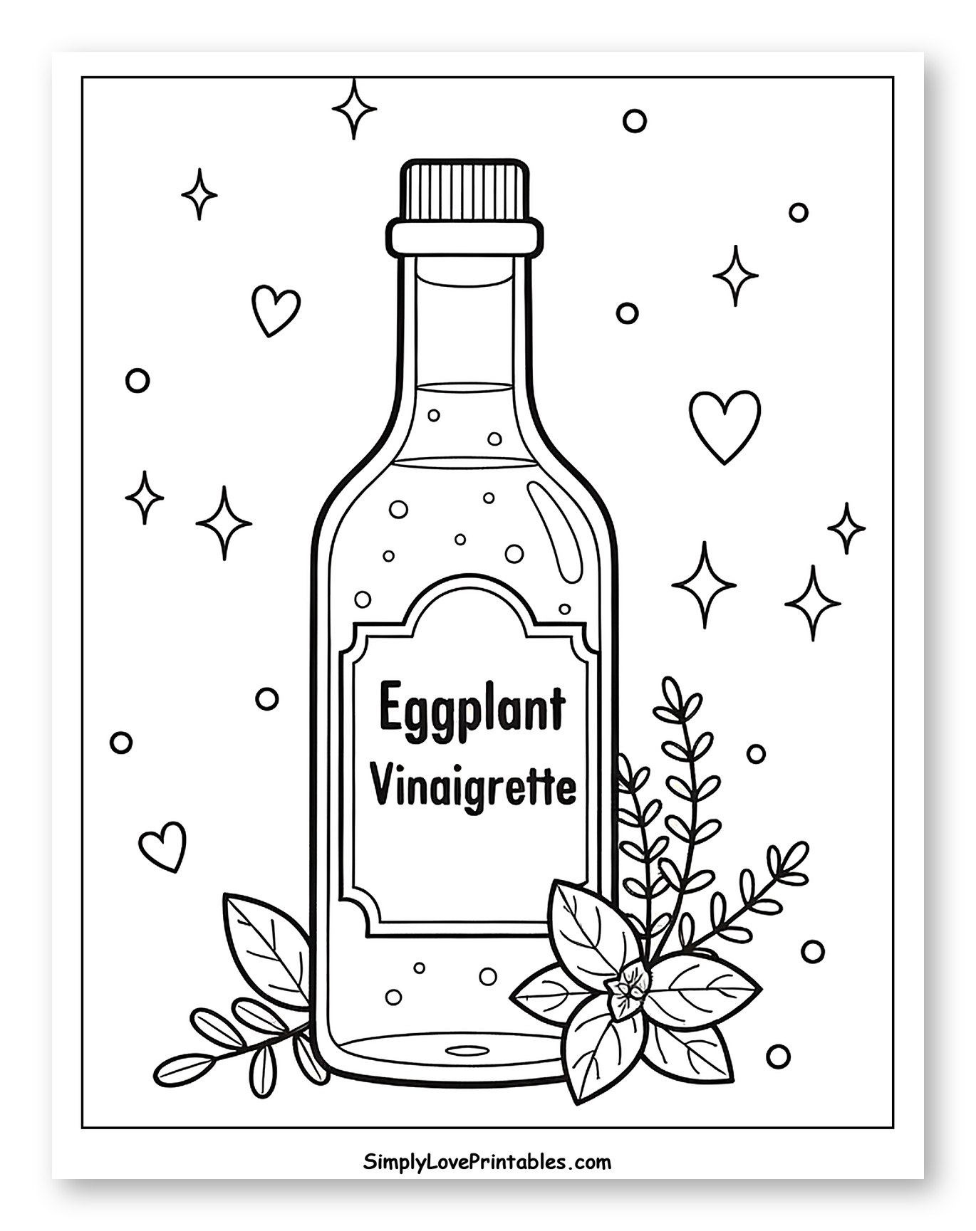 Eggplant Vinaigrette Bottle with Herbs
