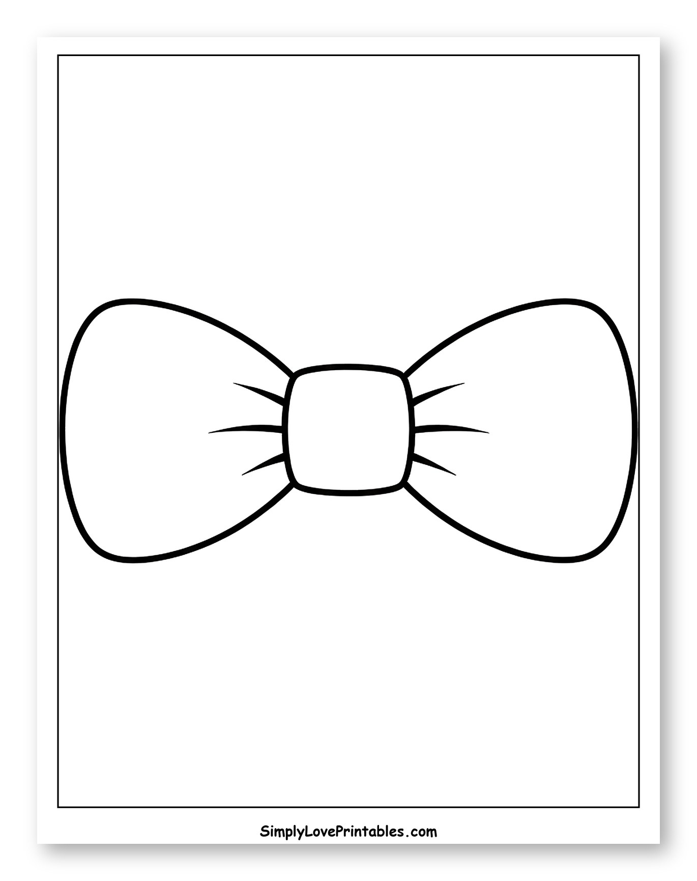 Elegant Bow Tie Design Coloring Sheet for Toddlers