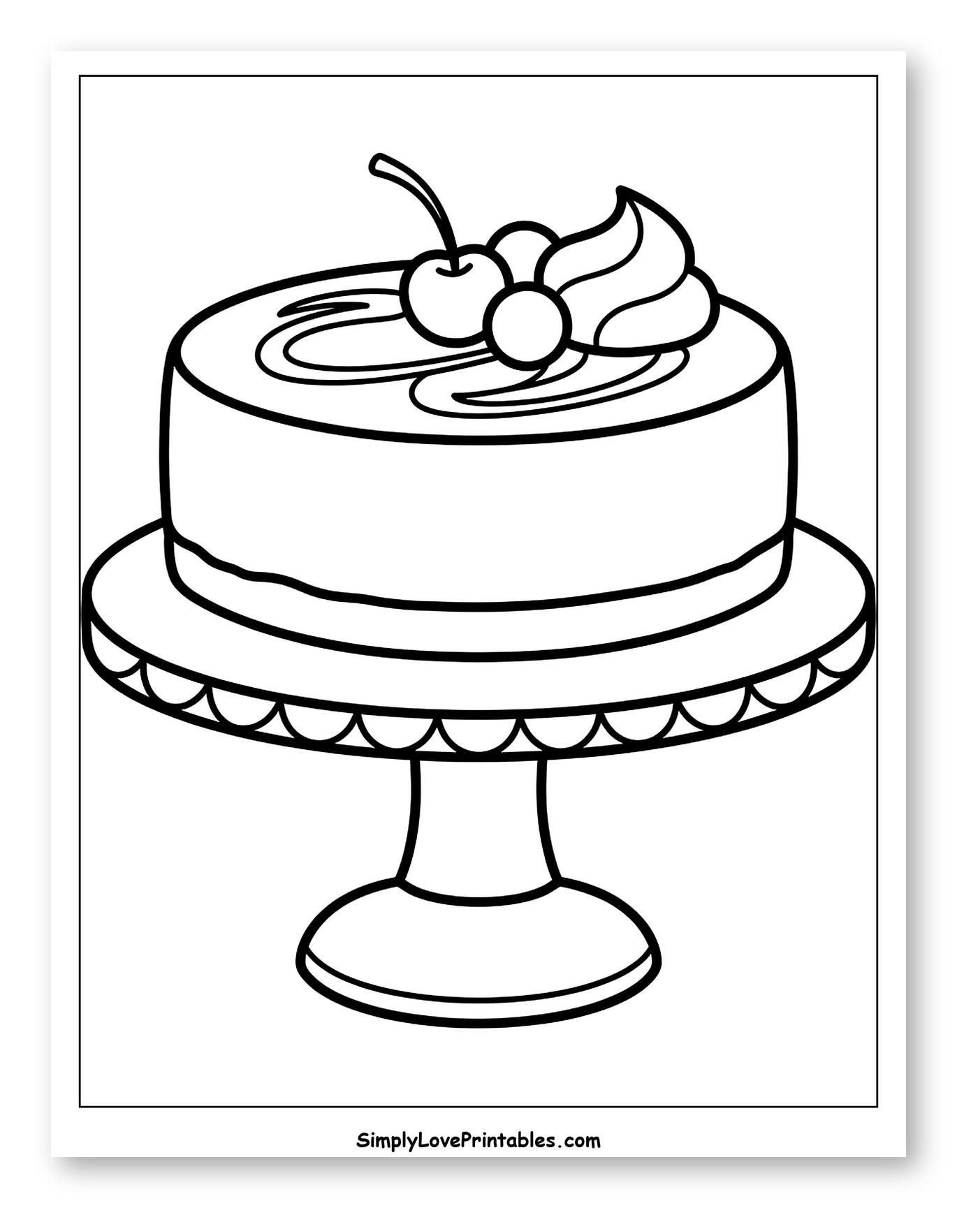 Elegant Cake with Cherries and Frosting