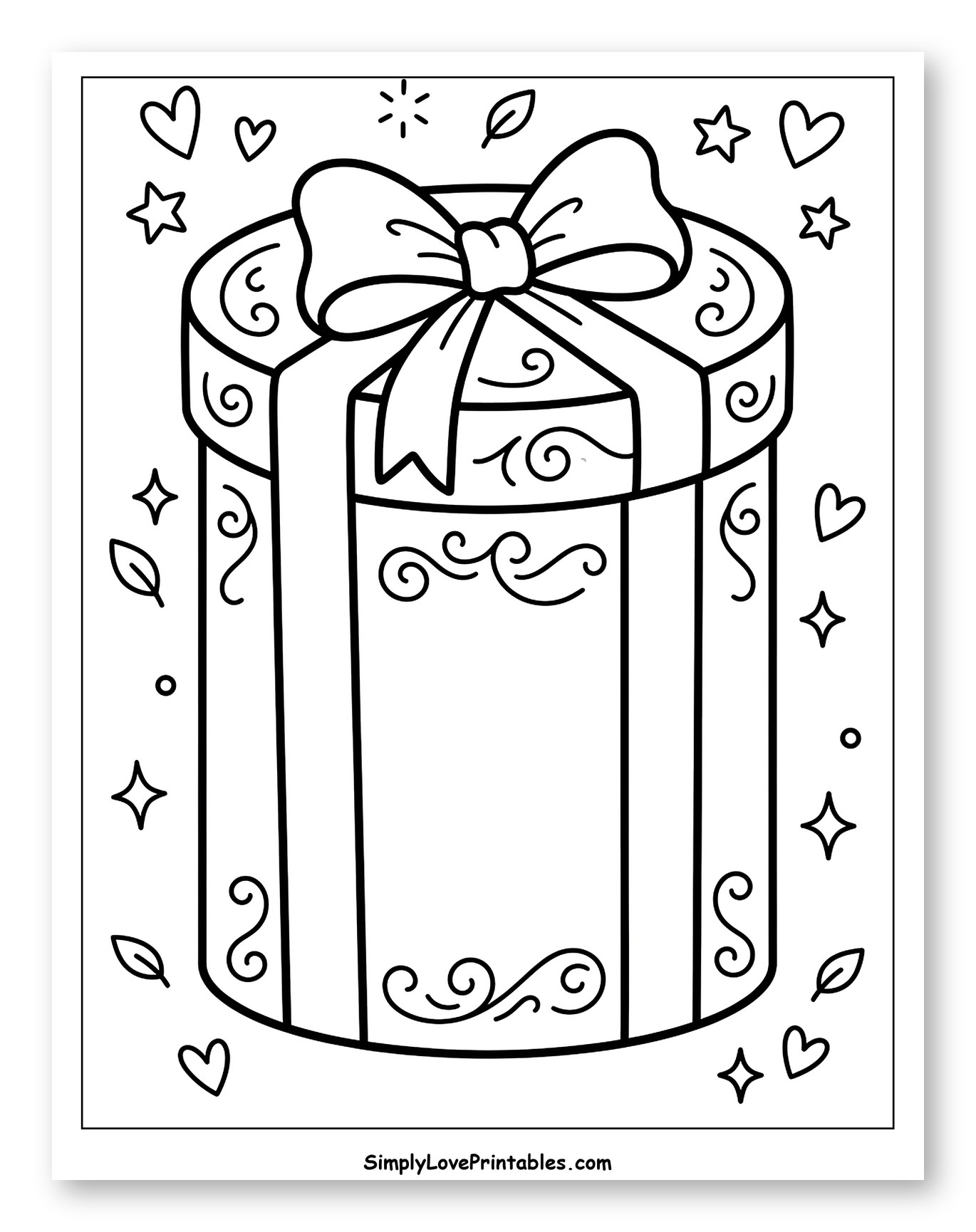 Elegant Gift Box with Bow and Swirls