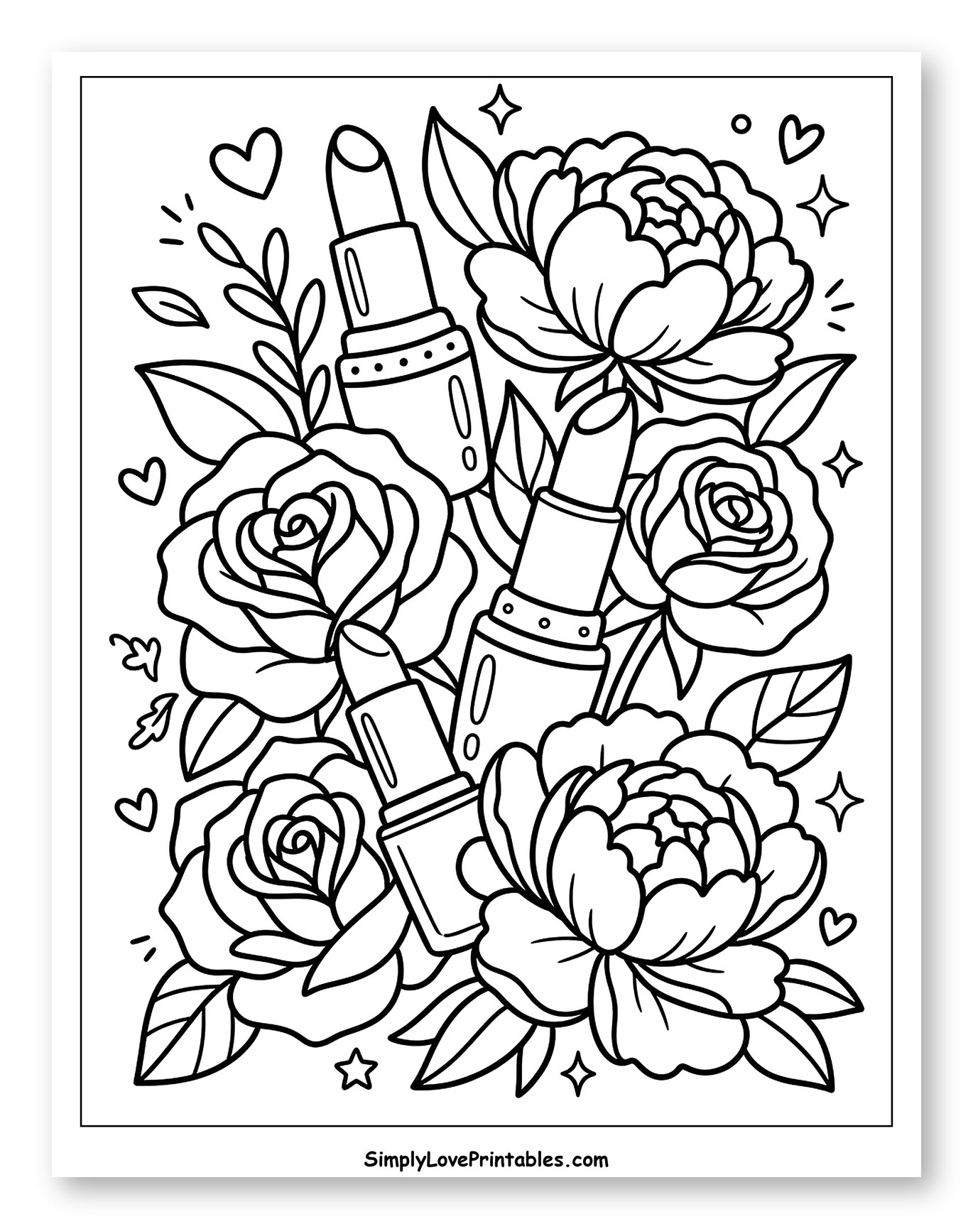 Elegant Lipsticks with Roses and Peonies