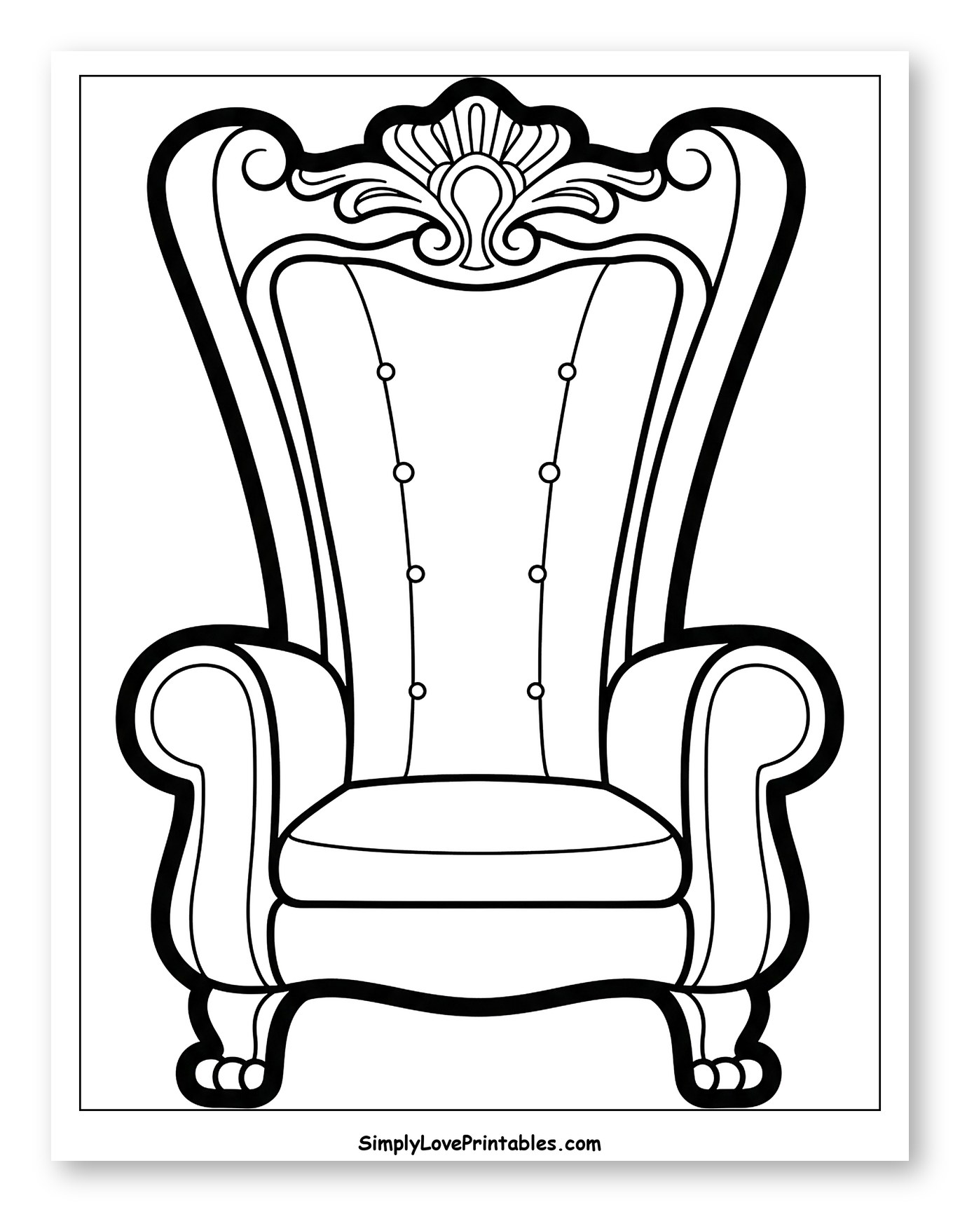 Elegant Royal Armchair with Ornate Carvings
