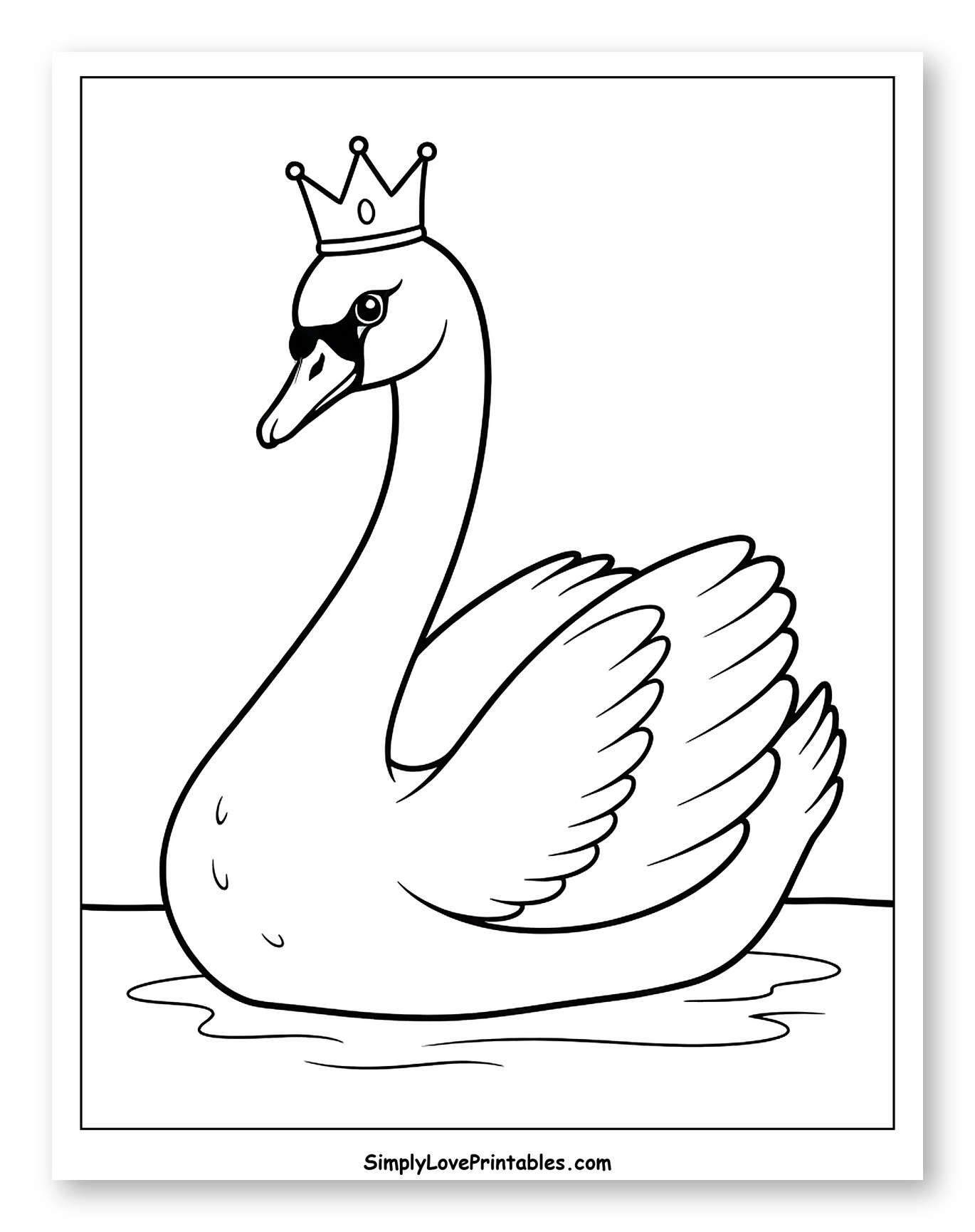 Elegant Swan Princess with a Crown