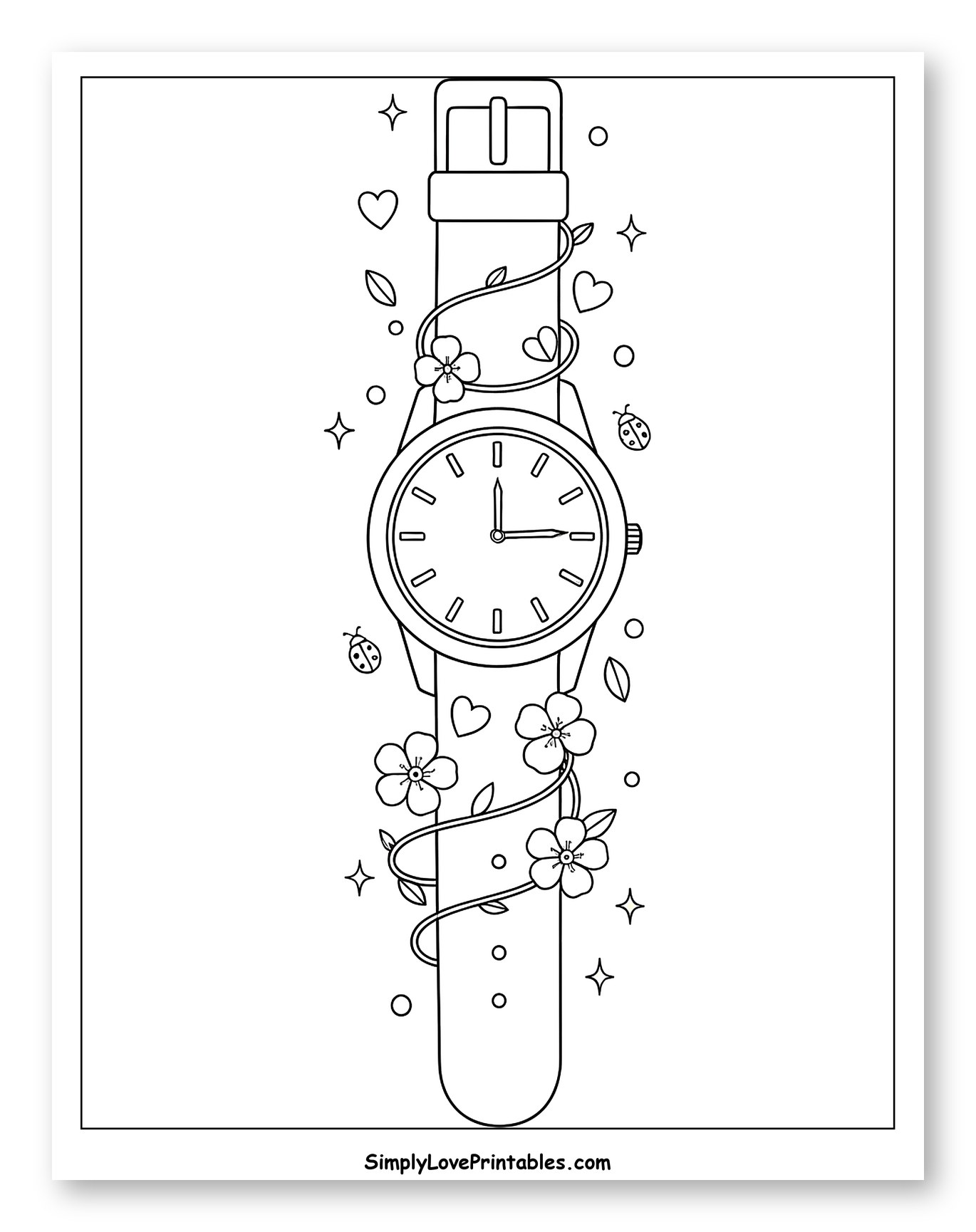 Elegant Wrist Watch with Flowers and Sparkles