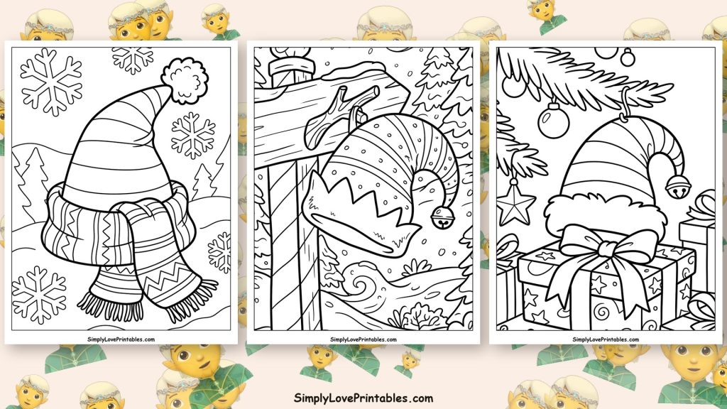 elf hat coloring pages featured image