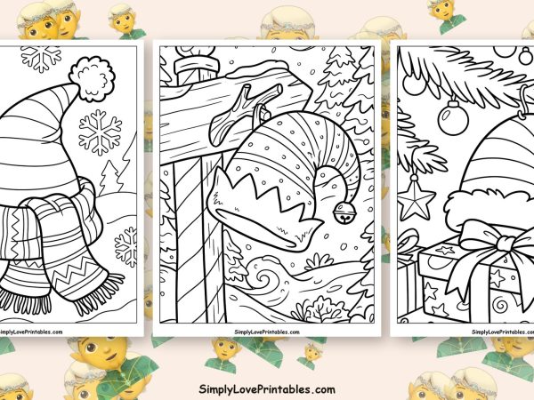 elf hat coloring pages featured image
