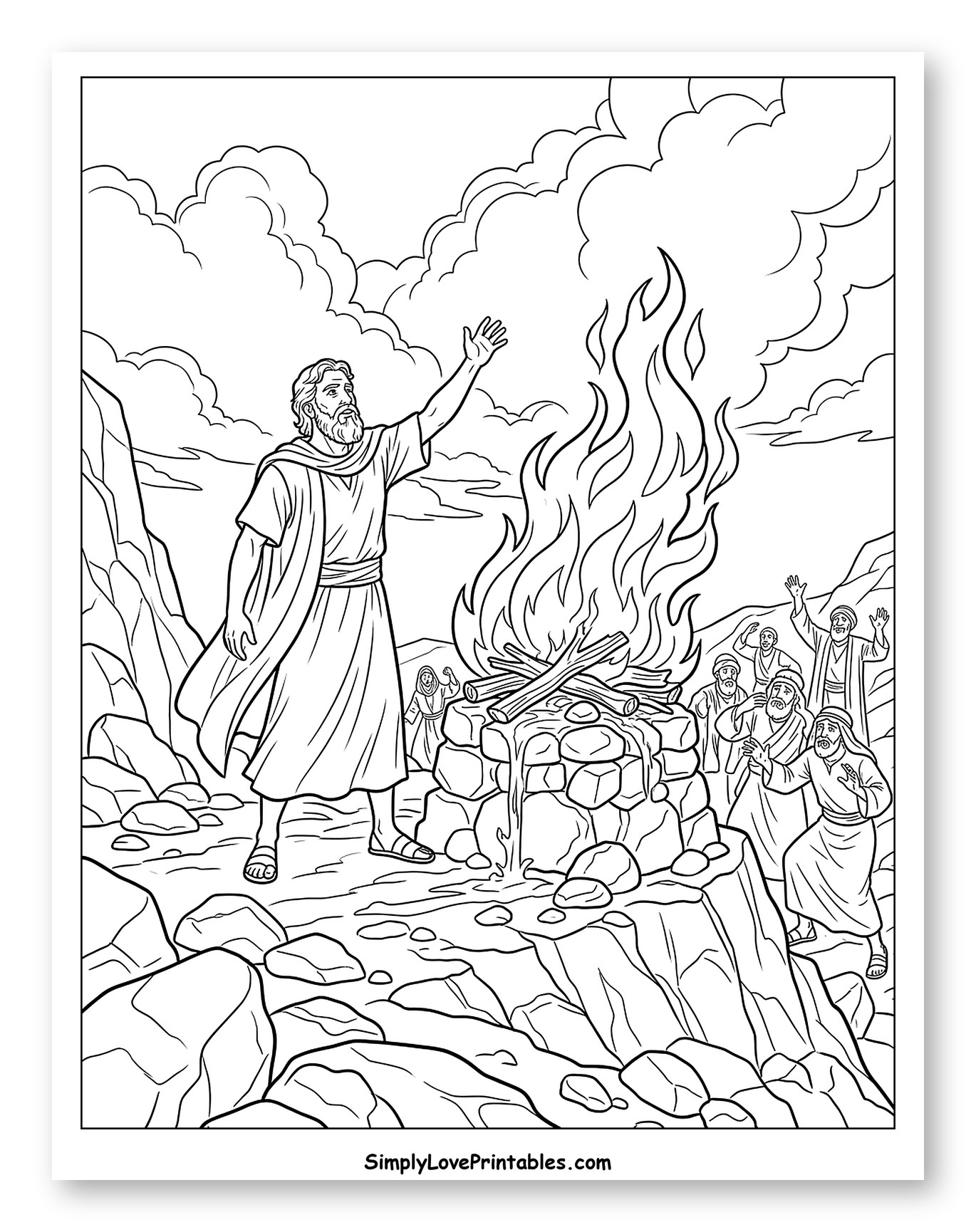 Elijah Calls Down Fire from Heaven to Color