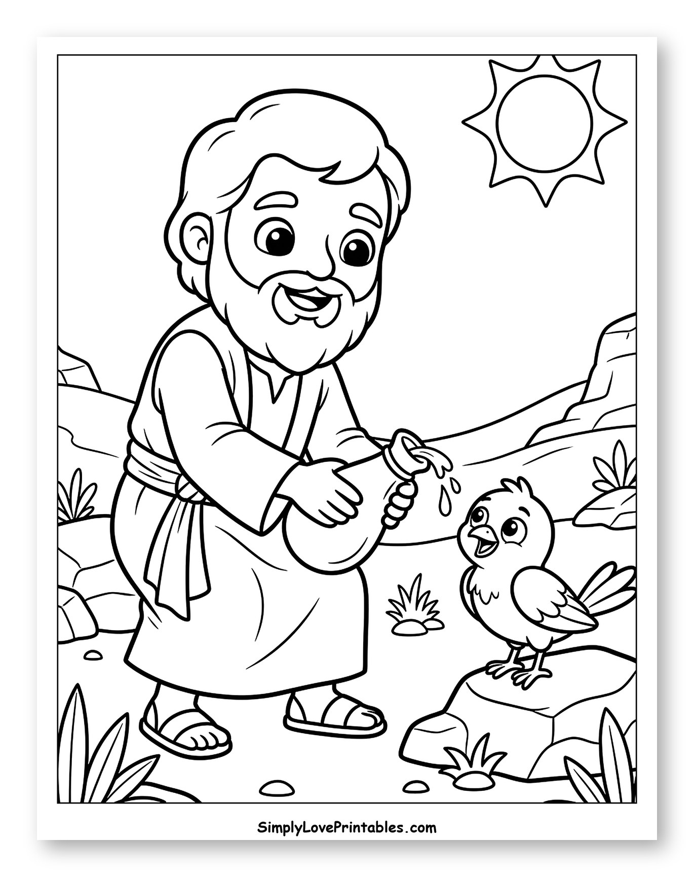 Elijah Giving Water to a Bird