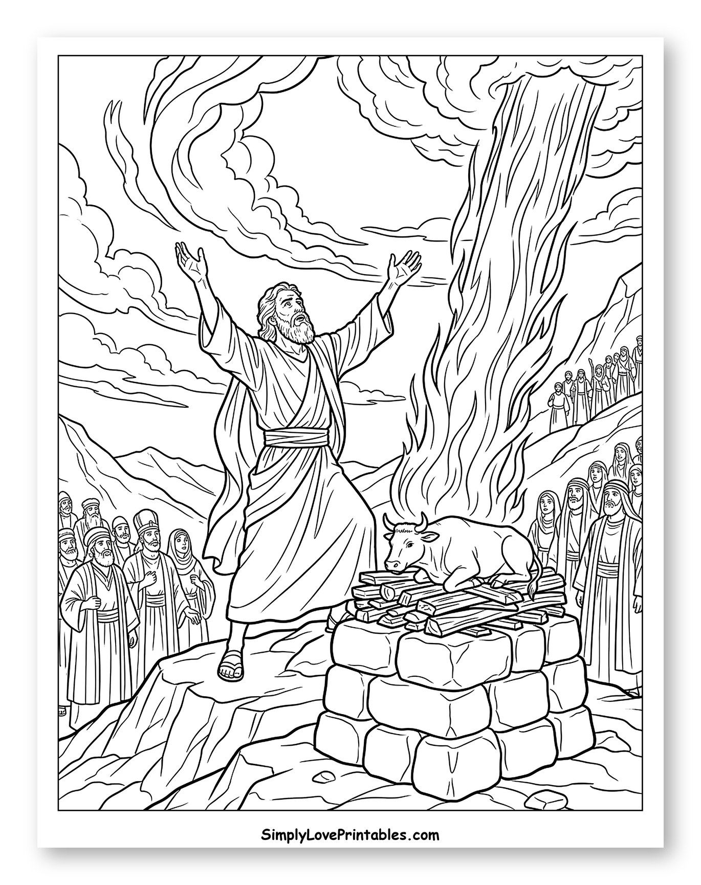 Elijah Praying as Fire Descends