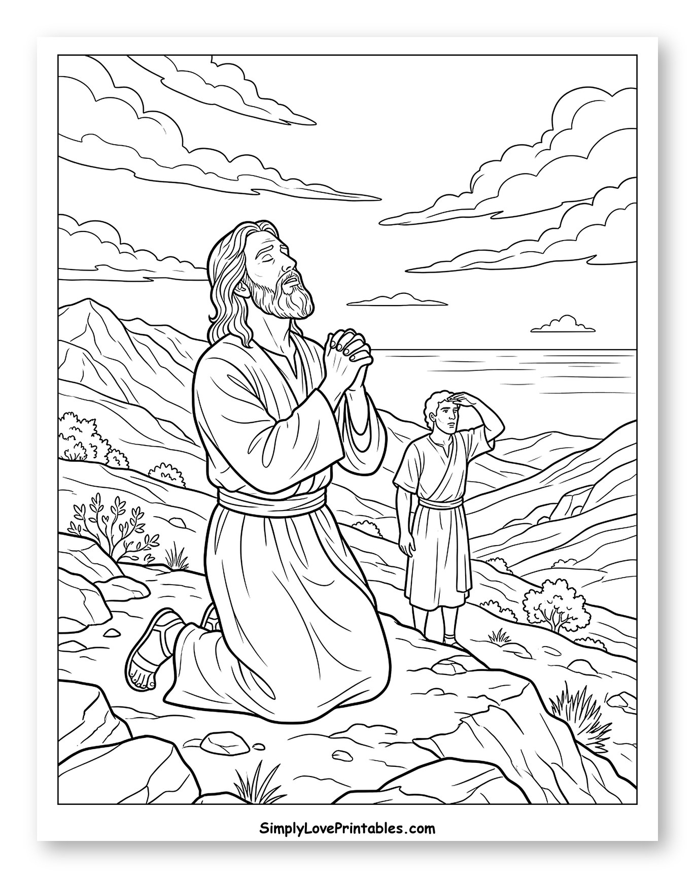 Elijah Praying While Servant Looks to Sea