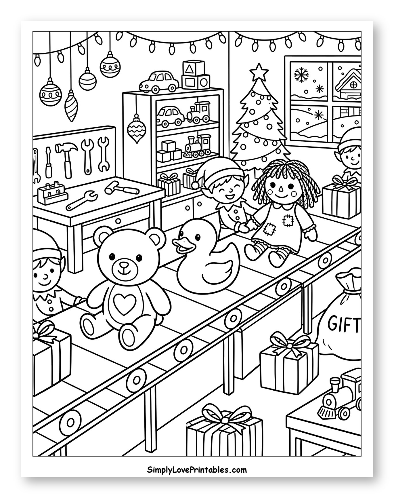 Elves Crafting Toys in Santa's Workshop