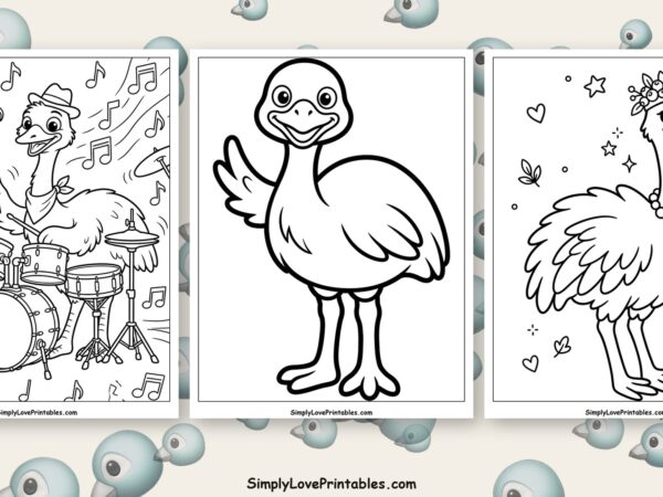 Emu coloring pages featured image