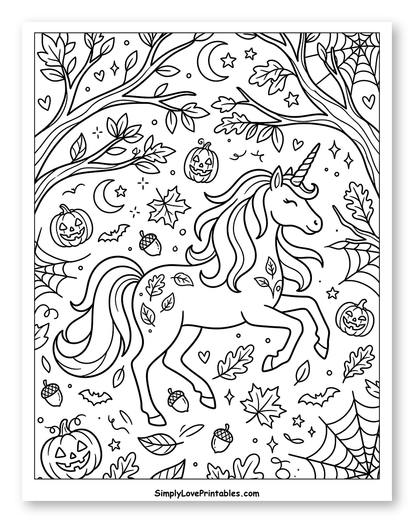 Enchanted Halloween Unicorn Amidst Fall Decor