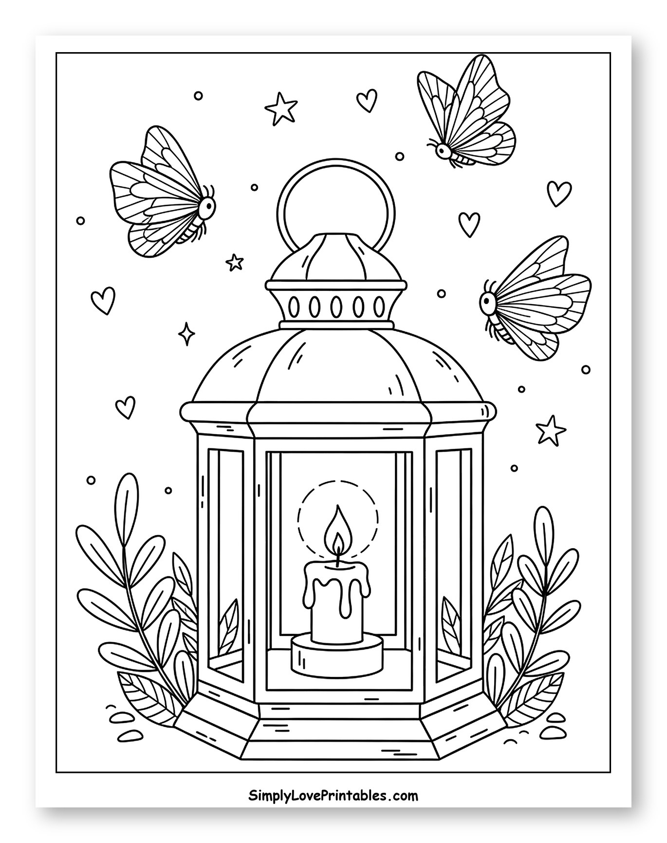 Enchanted Lantern with Flying Moths