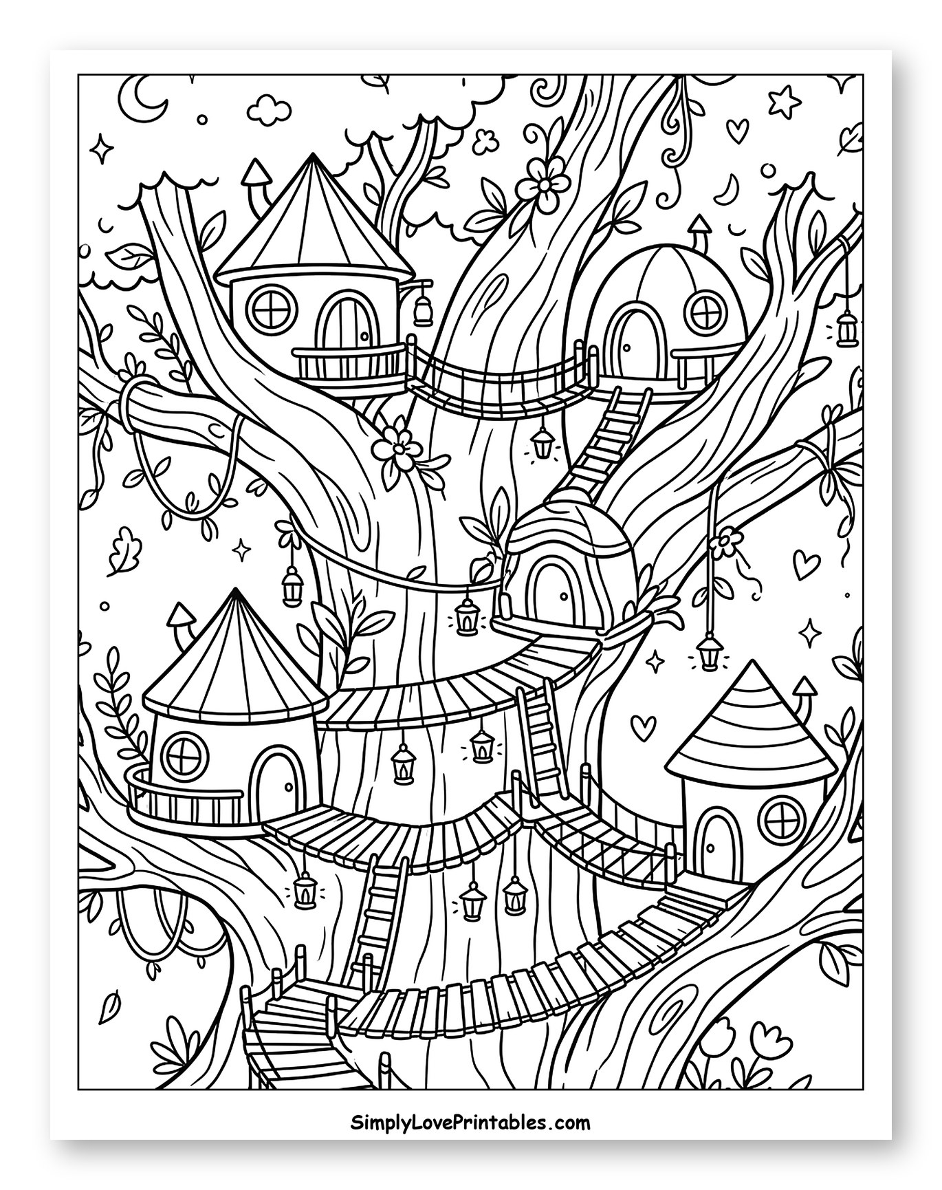 Enchanting Elf Treehouses with Lanterns