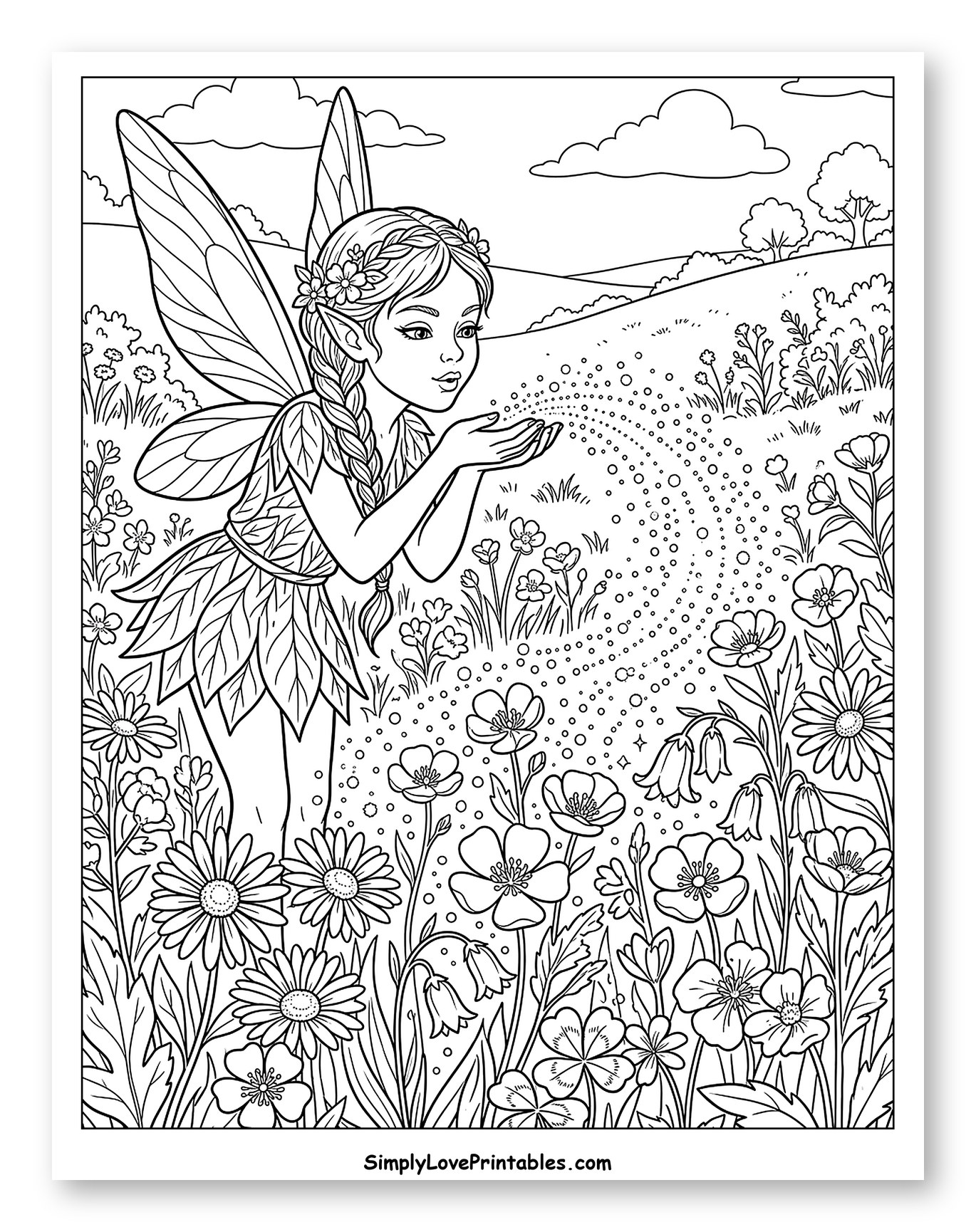 Enchanting Fairy in a Field of Flowers