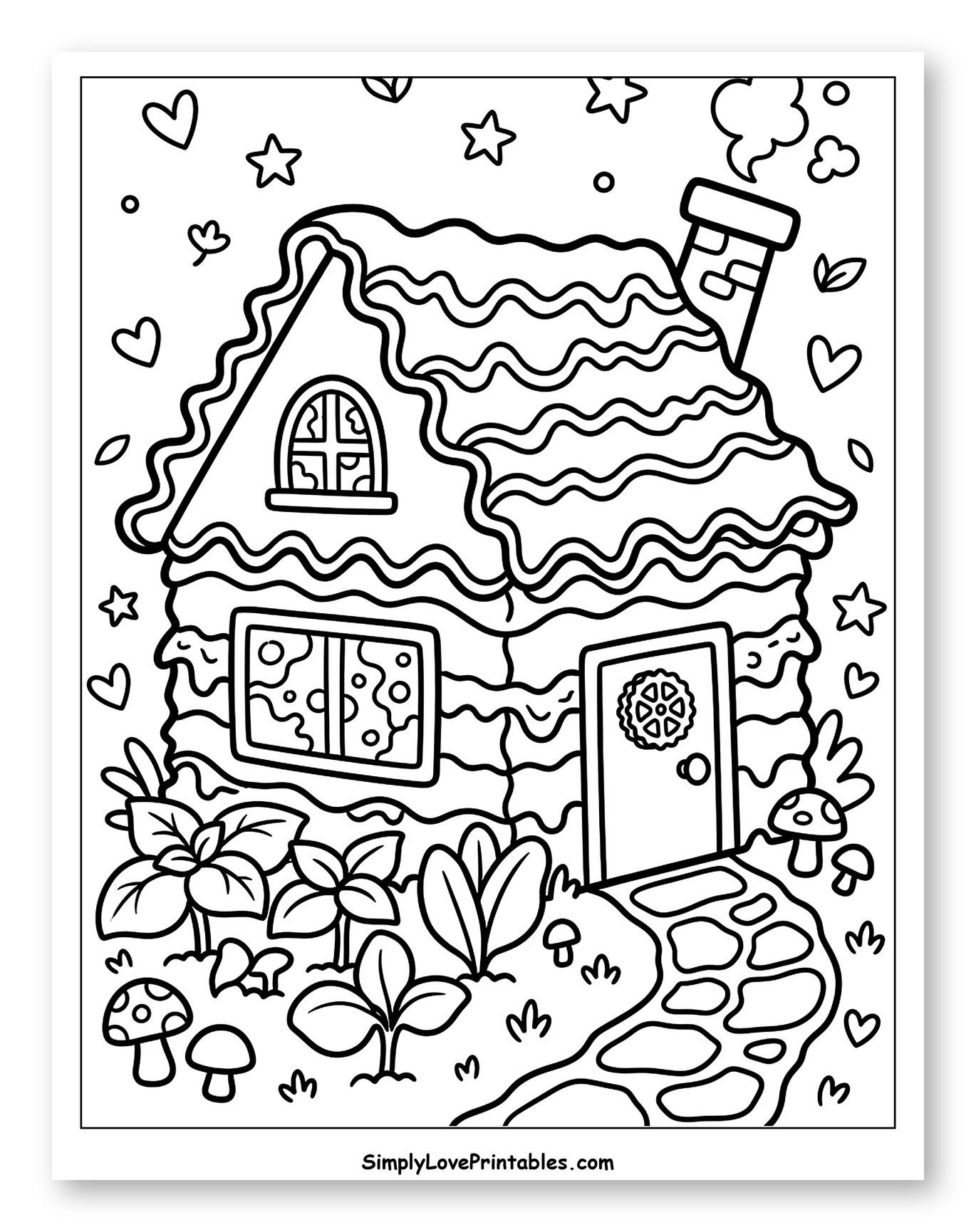 Enchanting Gingerbread House with Garden Scene