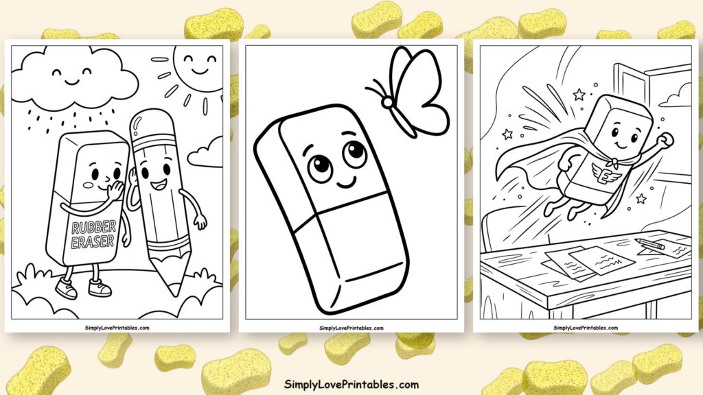 Eraser coloring pages featured image
