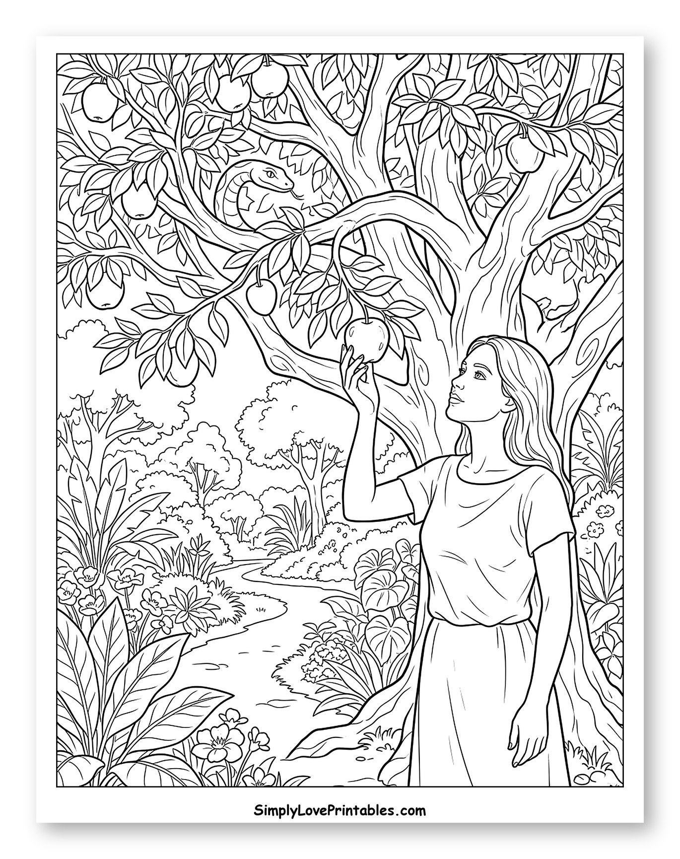Eve Contemplating the Forbidden Fruit