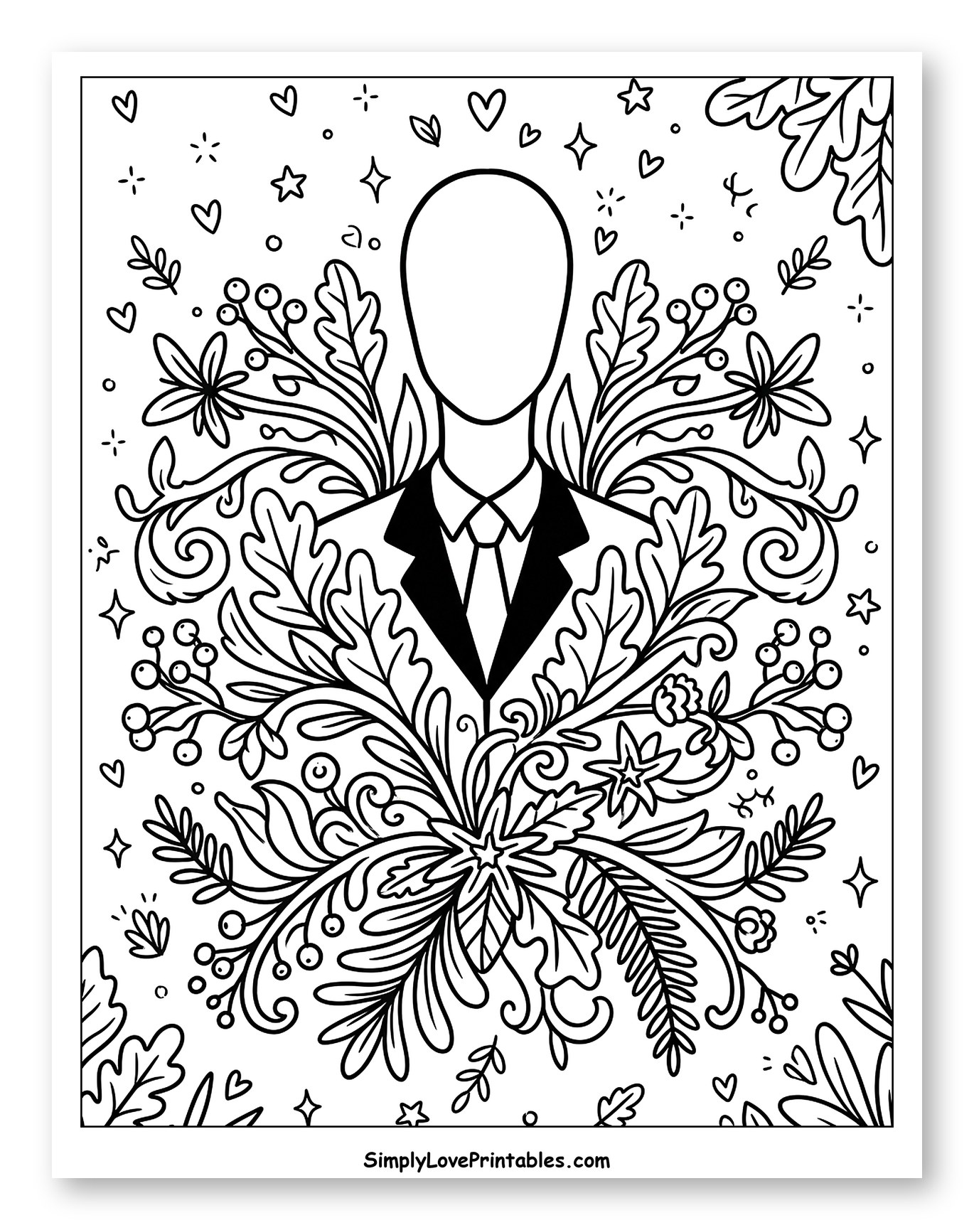 Faceless Figure with Ornate Floral Design