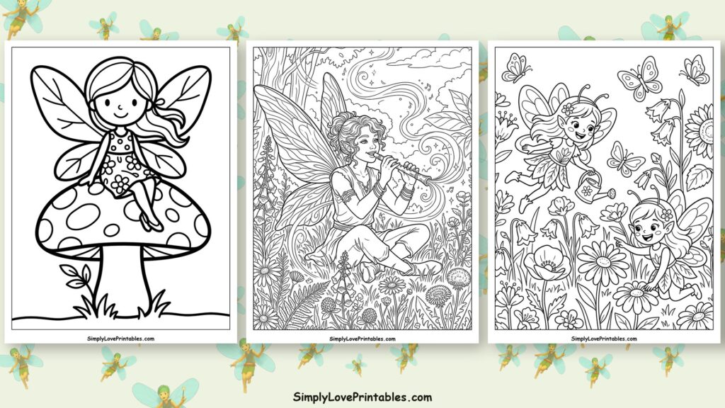 Fairy coloring pages featured image