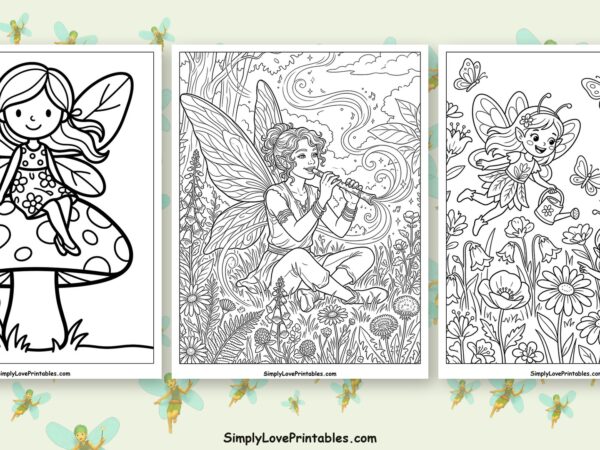 Fairy coloring pages featured image