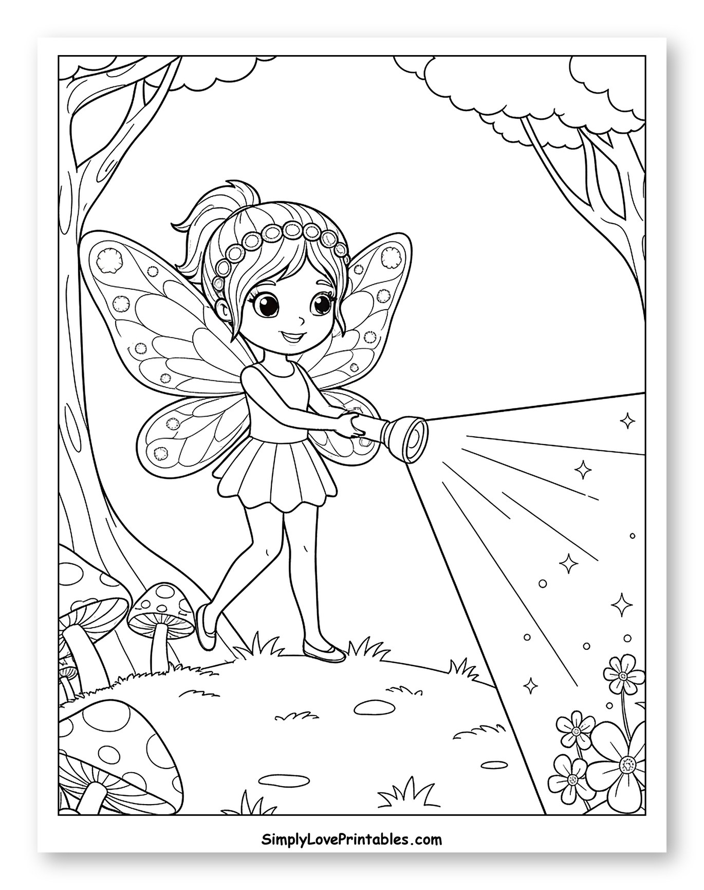 Fairy Shining Flashlight in a Magical Forest