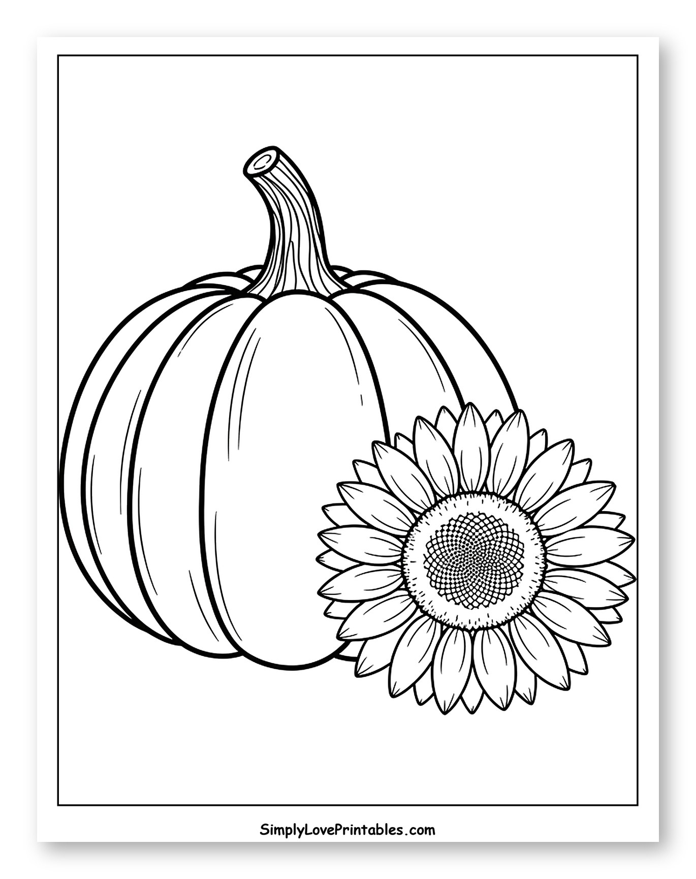 Fall Pumpkin and Sunflower Together