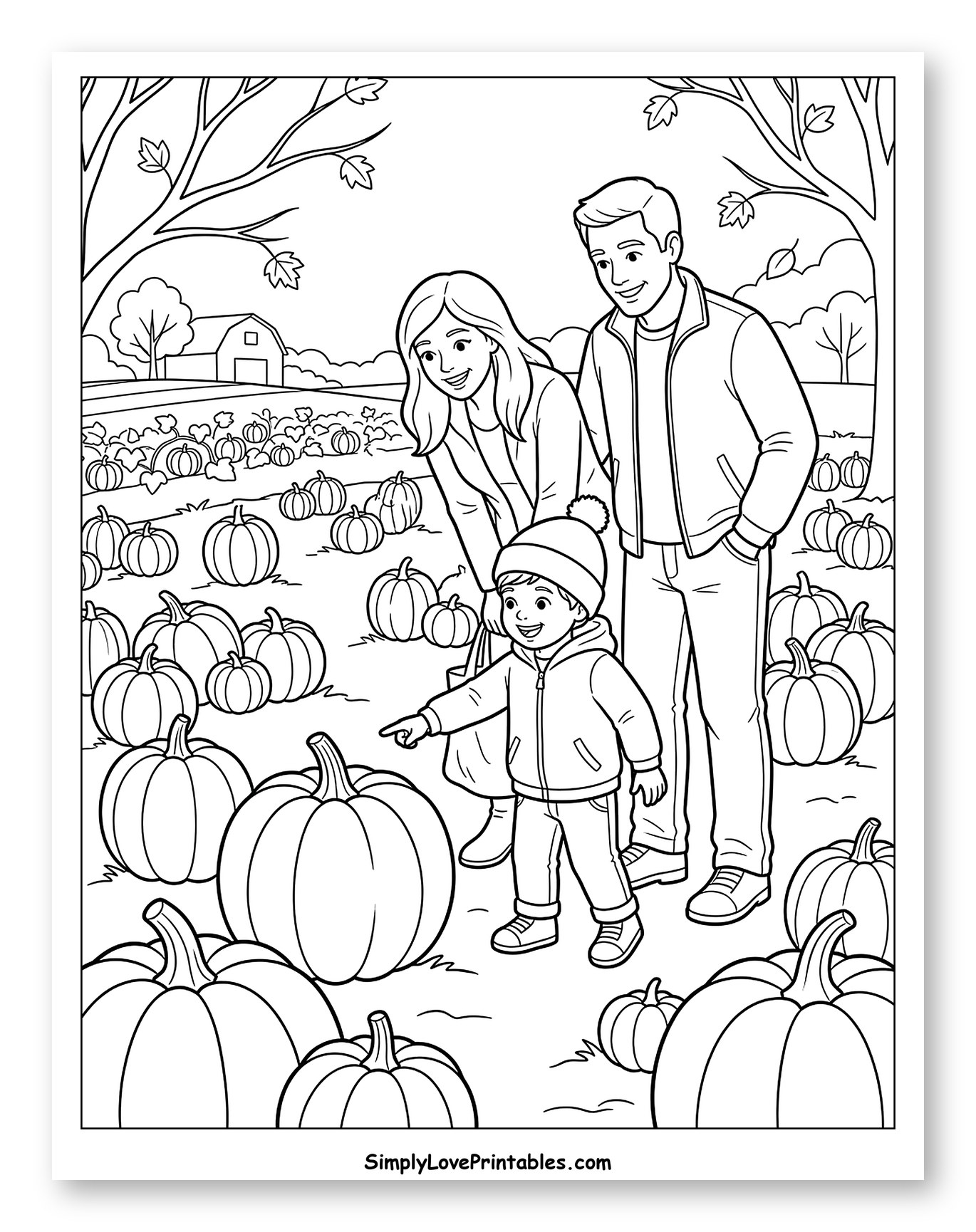 Family Picking the Perfect Pumpkin