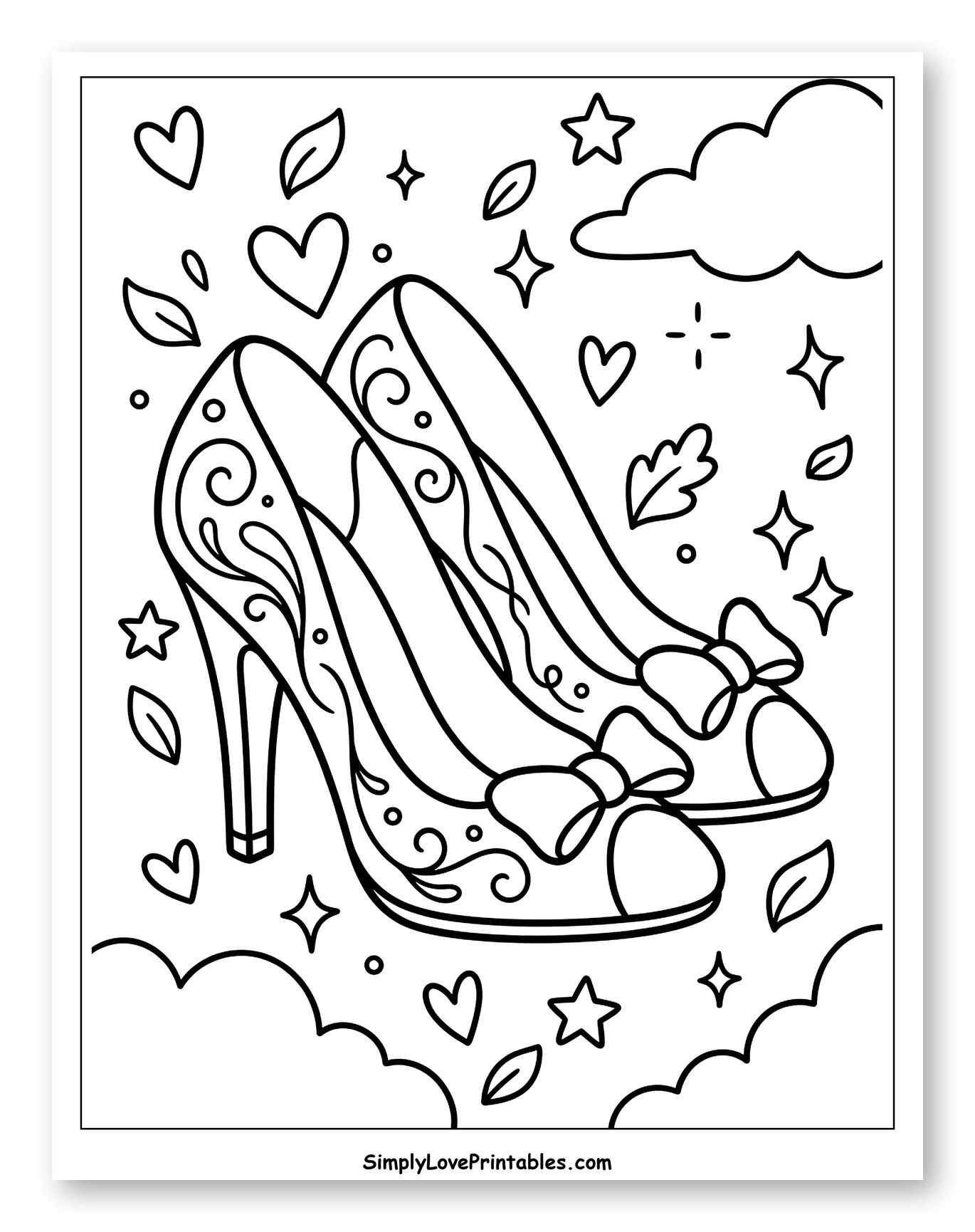 Fancy High Heels with Bows and Swirls