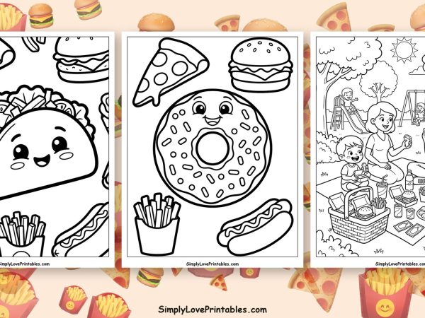 Fast food coloring pages featured image