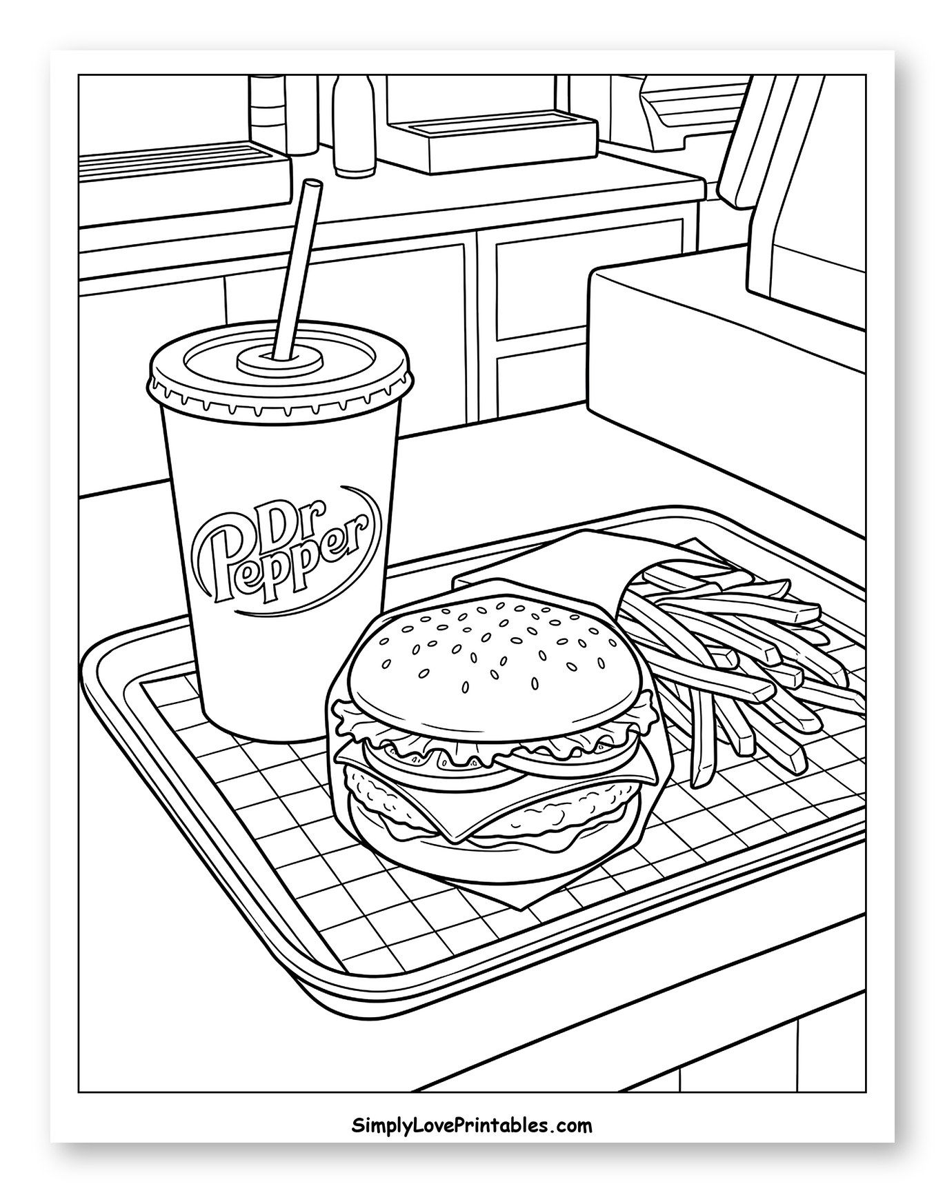 Fast Food Meal with Dr. Pepper