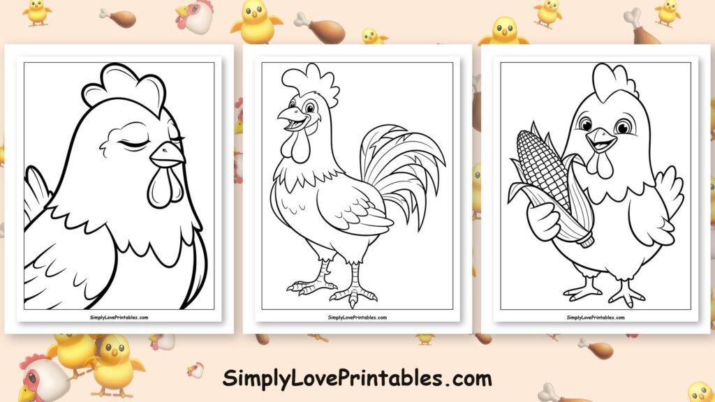 chicken coloring pages printable collection