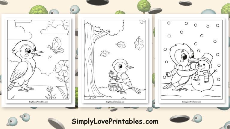 woodpecker coloring pages printable collection