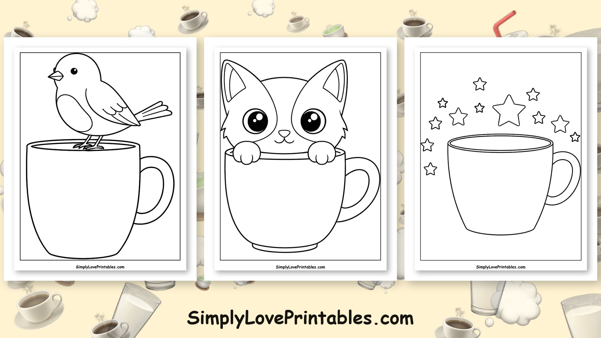 25 Mug Coloring Pages (Free PDF Printables)