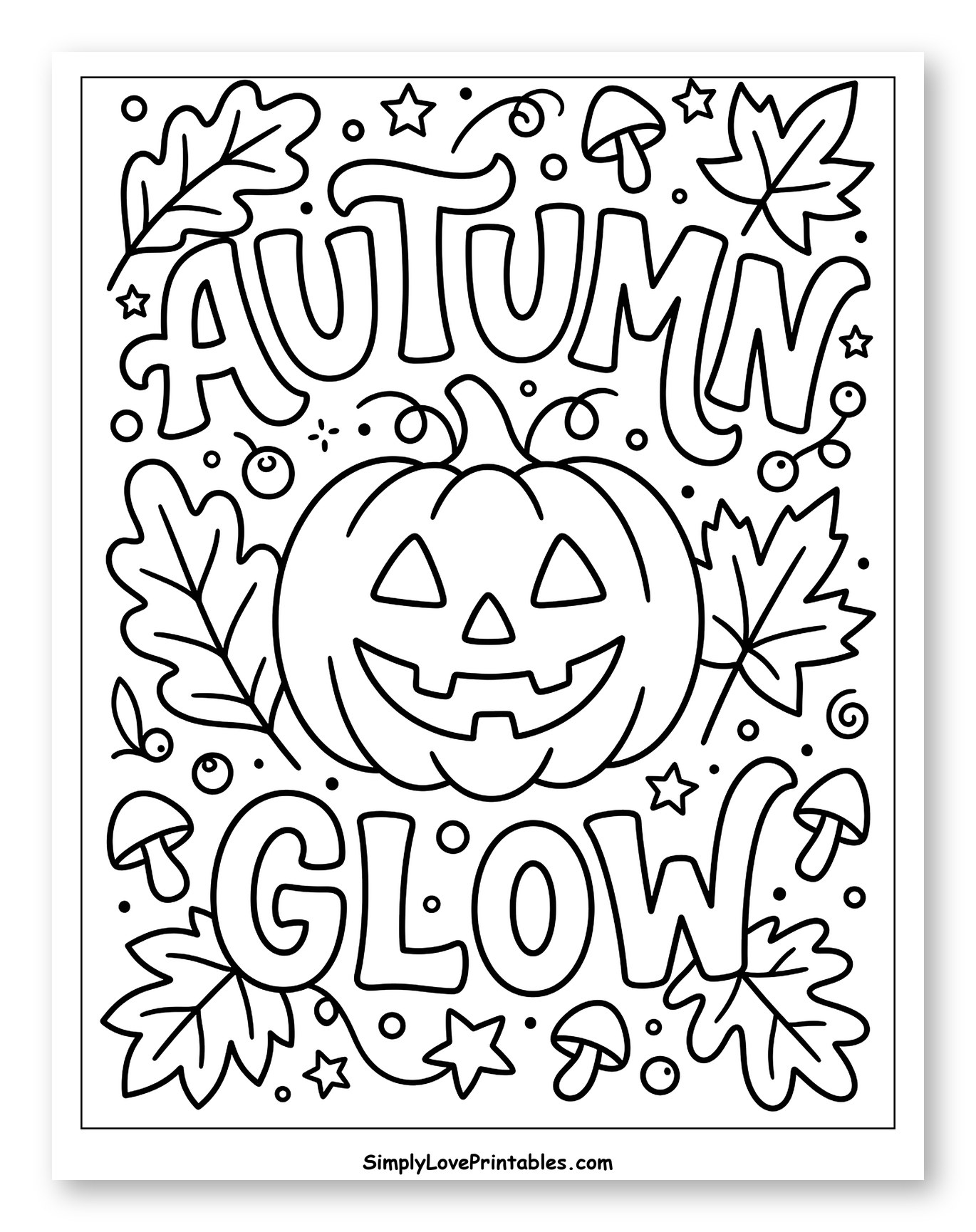 Festive Autumn Glow Jack-o'-Lantern to Color for Adults