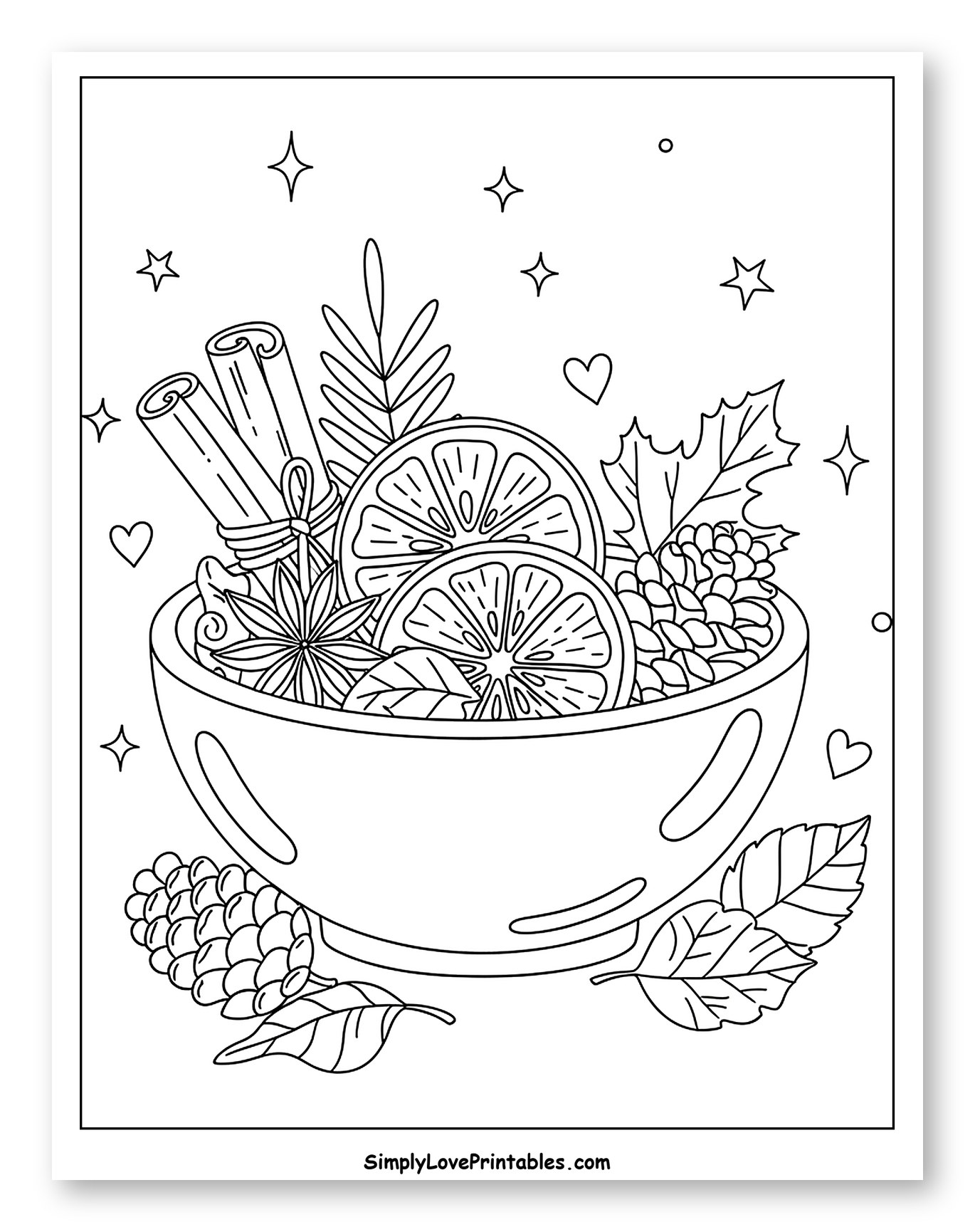 Festive Bowl of Holiday Spices and Fruit